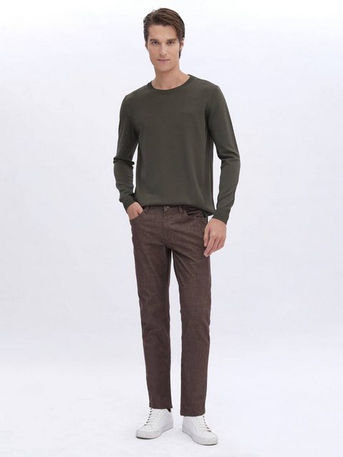 Bild von Kip Braune Gewebte Slim Fit-freizeithose Aus Baumwollmischung für Damen - 30