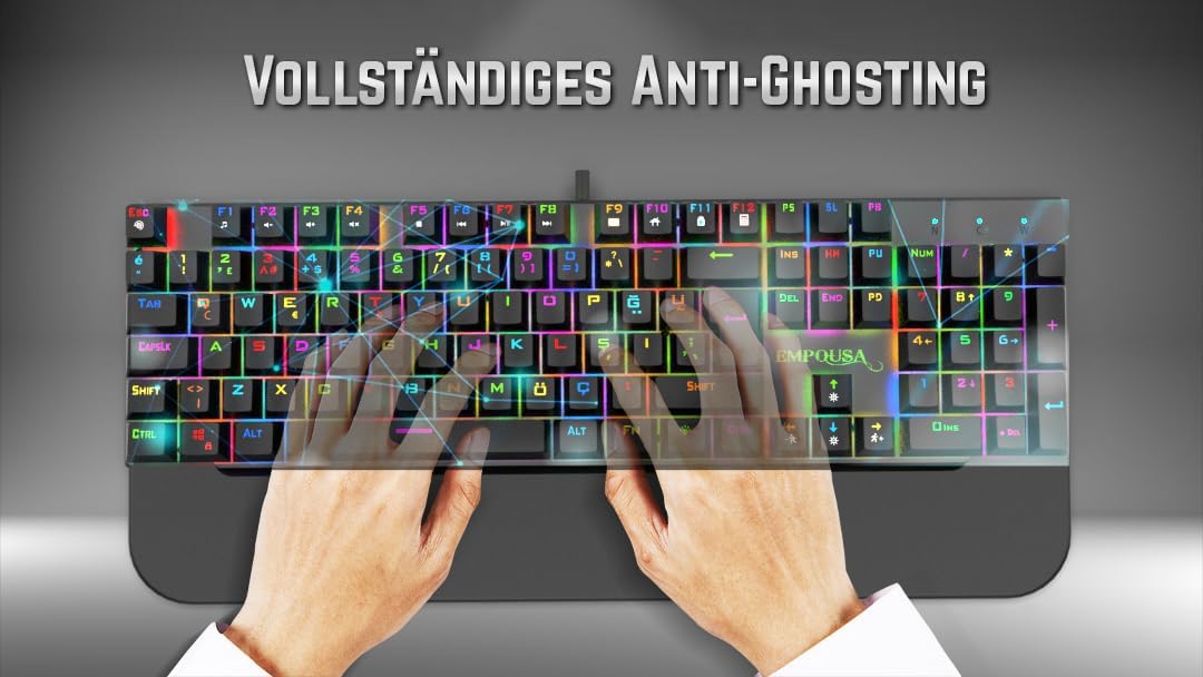 Bild von IKG-443 Gaming Tastatur mechanische Metalltastatur 18 LED Modus RGB Beleuchtung Schwarz