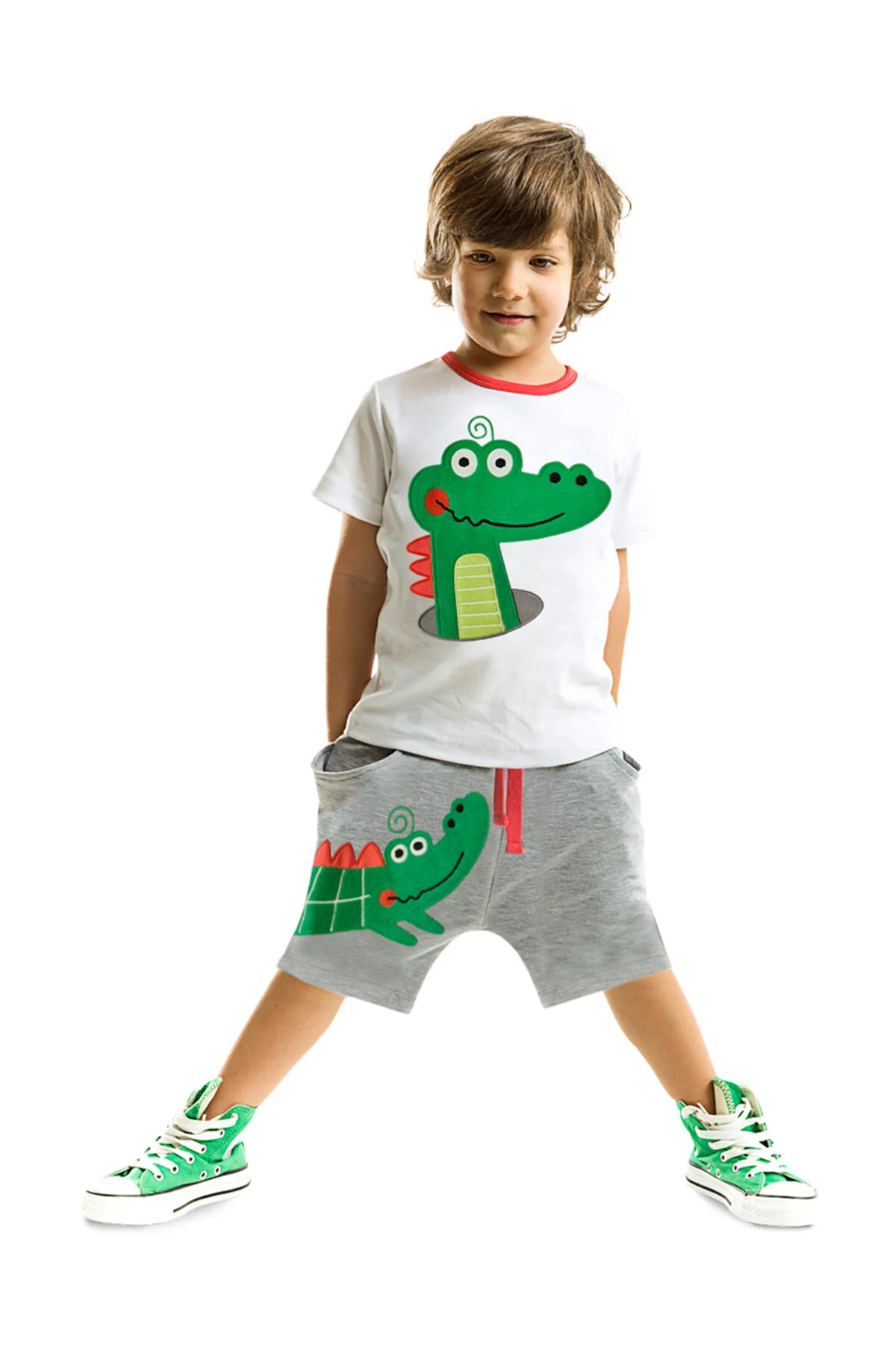 Bild von Denokids Sommer-set Aus T-shirt Und Shorts Mit Krokodilmuster Für Jungen für Herren - 8 Jahre