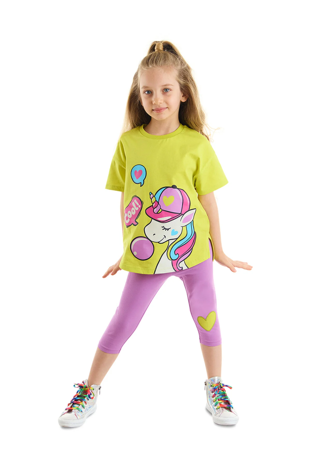 Bild von Denokids Sommer-set Aus T-shirt Und Leggings Mit Einhorn-muster Für Mädchen für Damen - 4 Jahre alt
