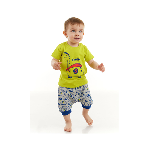 Bild von Denokids Super Dino Baby Jungen T-Shirt Capri Shorts Set für Herren - 6–12 Monate