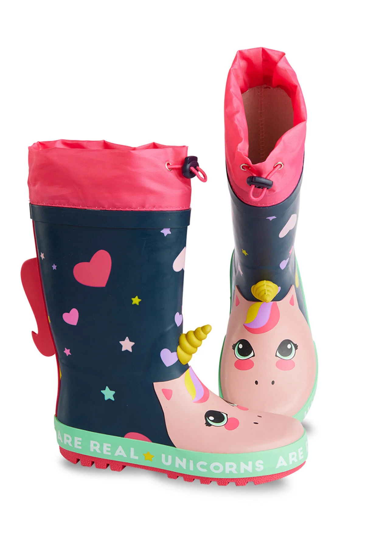 Bild von Denokids Gummistiefel Für Mädchen Mit Einhorn-muster Marineblau, Elastisch für Damen - 29