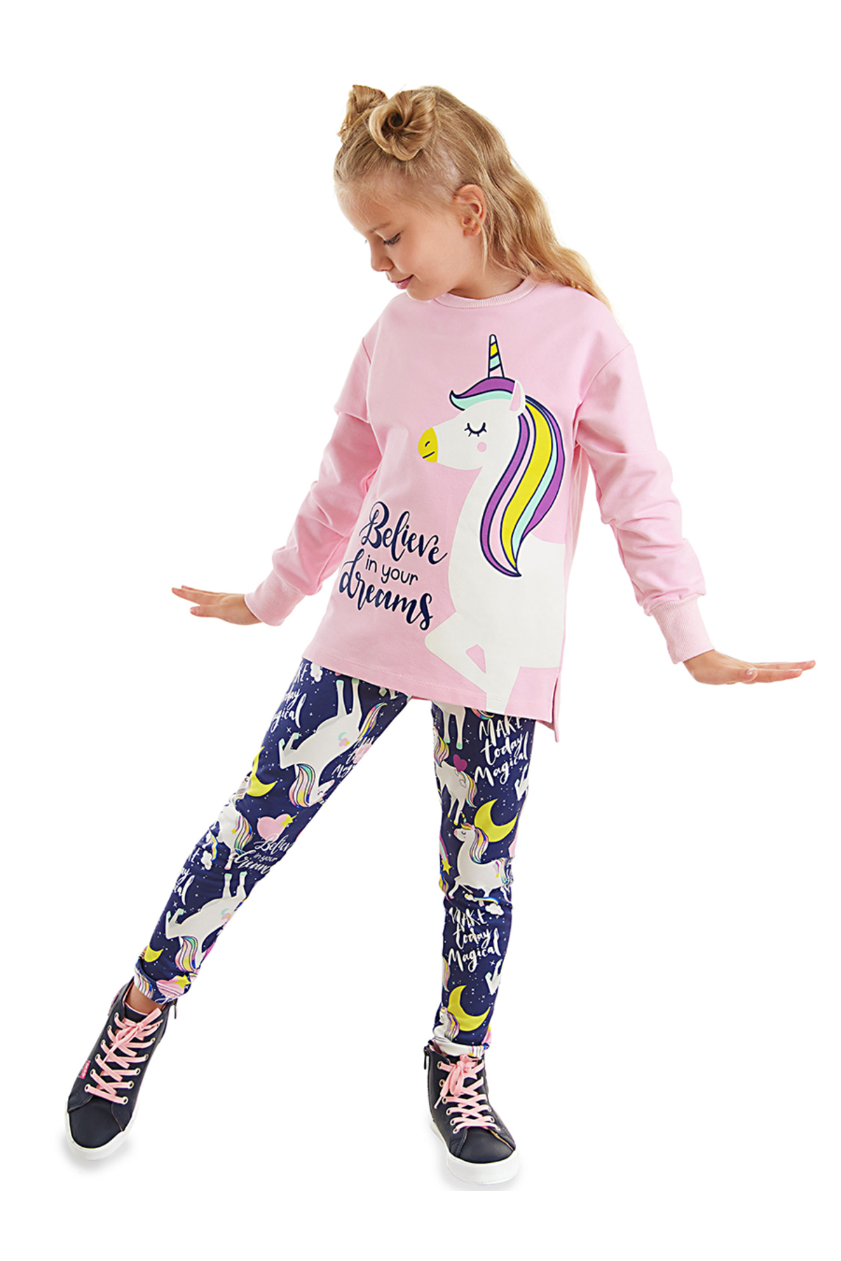 Bild von MSHB&G Einhorn-mädchen-sweatshirt-strumpfhosen-set für Damen - 5 Jahre alt