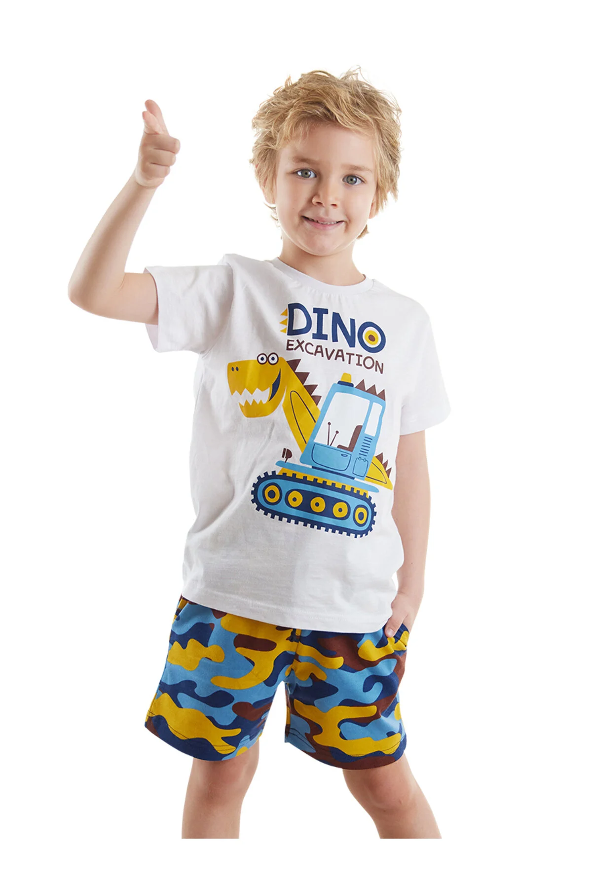 Bild von Denokids Set Aus T-shirt Und Shorts Mit Camouflage-muster Und Dino-print Für Jungen für Herren - 6 Jahre alt