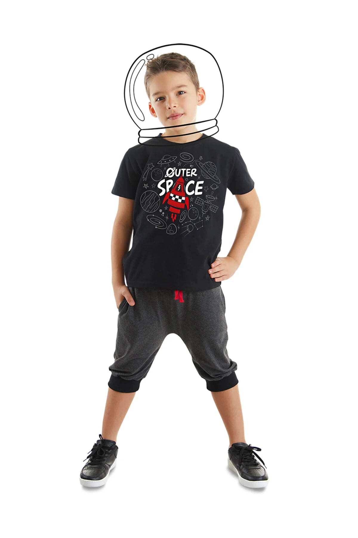 Bild von MSHB&G Sommer-set Aus T-shirt Und Capri-shorts „space Rocket“ Für Jungen für Herren - 10 Jahre