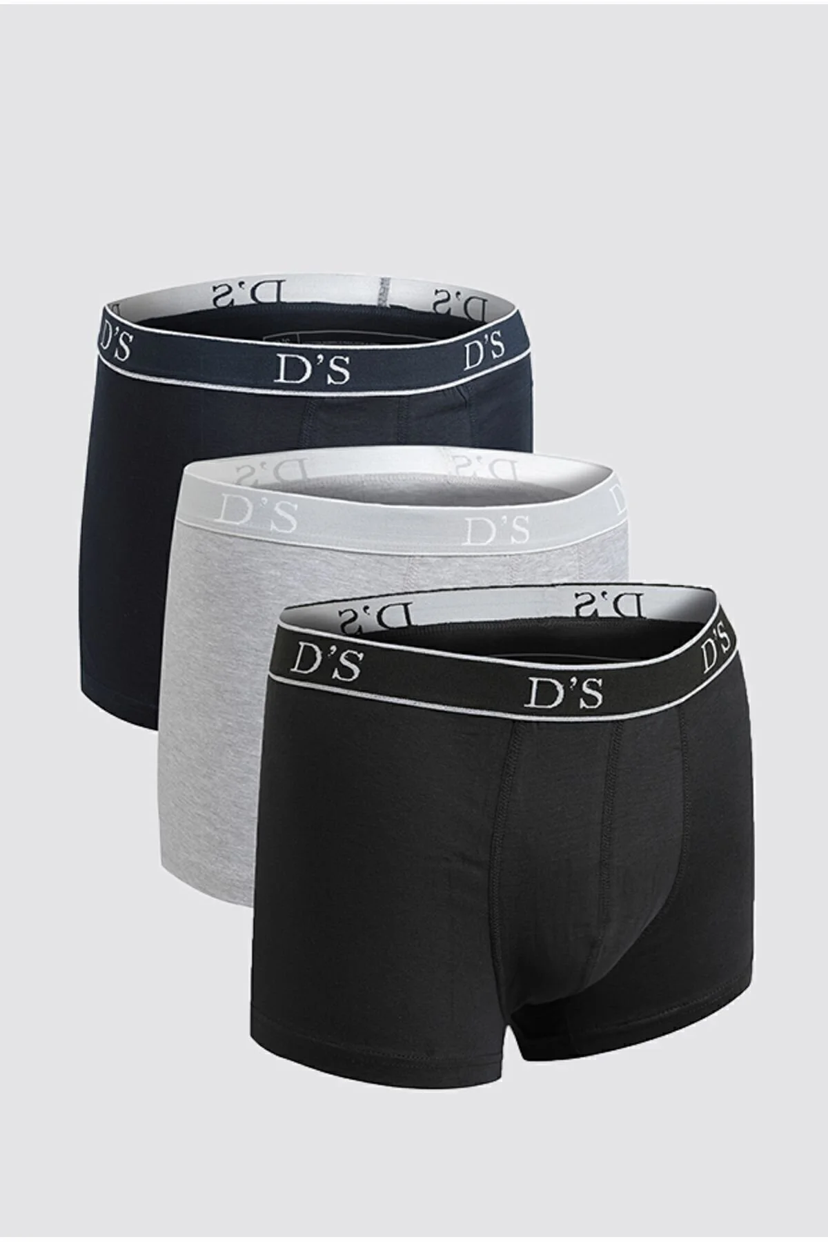 Bild von D'S Damat Dehnbares 3-teiliges Boxerset Aus Lycra – Bräutigam, Gemischte Farben, Elastischer Bund, Markenlogo für Herren - L