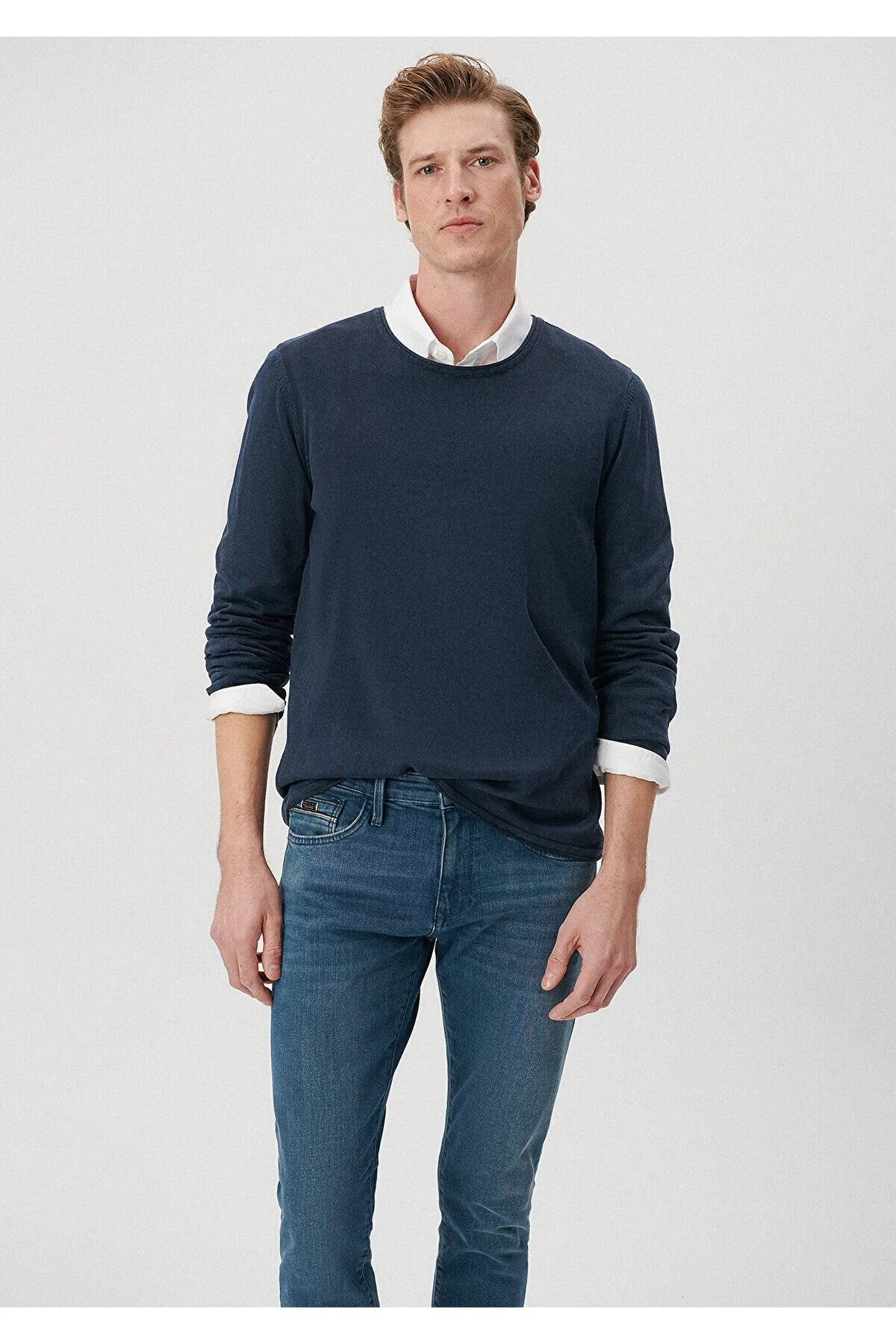 Bild von Mavi Marineblauer Pullover Mit Rundhalsausschnitt, Reguläre Passform / Normaler Schnitt für Herren - 2XL