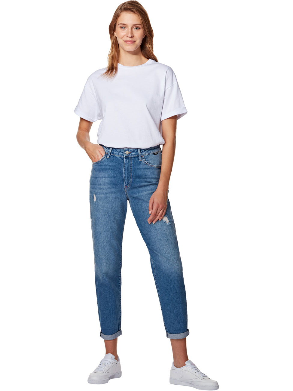 Bild von Mavi Damen Jeans Stella - Relaxed Fit - Blau - Mid Ripped London Str