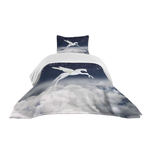 Bild von Abakuhaus Tagesdecke Set mit Kissenbezügen Waschbar, Fantasie Unicorn Tier