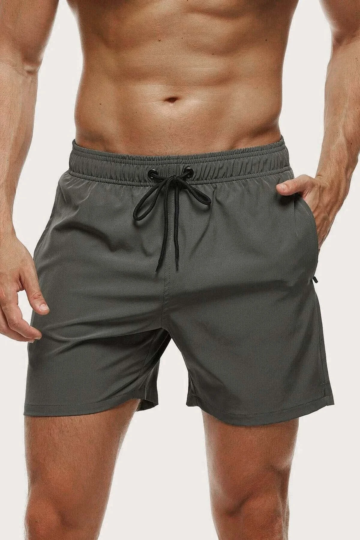 Bild von Angelsin Basic-badeanzug In Standardgröße Mit Badeshorts Mit Reißverschlusstasche für Damen - S