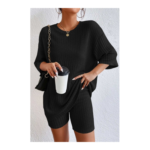 Bild von Merry See Kurzarm-Strickshorts-Set – Ober- und Unterteil-Set für Damen