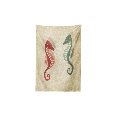 Bild von ABAKUHAUS Seepferde Nautical Wandteppich und Tagesdecke