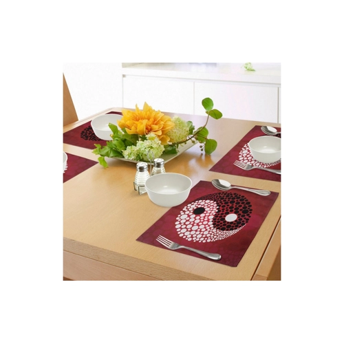 Bild von Abakuhaus Platzset Waschbare Stoff Esszimmer Küche Tischdekorations Digitaldruck, (4-teilig, 4-St., Set aus 4x), Ying Yang Abstrakt Cosmos Sign