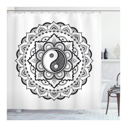 Bild von ABAKUHAUS Duschvorhang mit Mandala Blumen Design