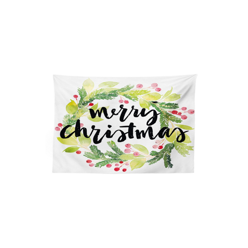 Bild von ABAKUHAUS Weihnachten Wandteppich und Tagesdecke Aquarell-Kranz