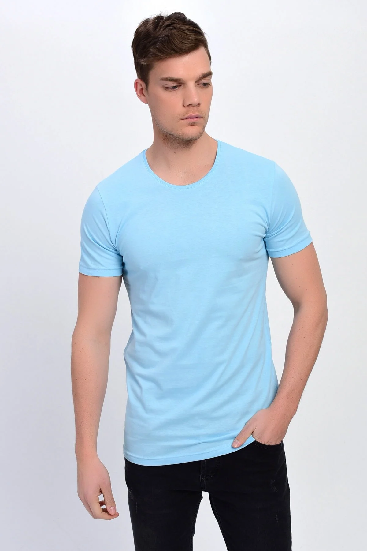 Bild von DYNAMO Eisblaues Lycra-basic-t-shirt Mit Rundhalsausschnitt für Herren - 2XL