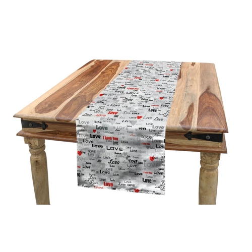 Bild von Eleganter ABAKUHAUS Tischläufer mit Kalligraphie Motiven