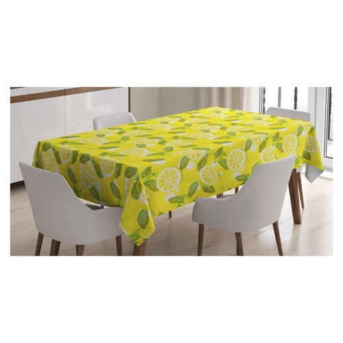 Bild von ABAKUHAUS Frühling Tischdecke mit frischen Zitronenmotiven