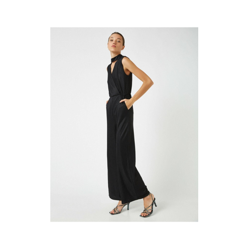 Bild von Koton Schwarzer Jumpsuit Mit Weitem Bein Und Fensterdetail für Damen - XS