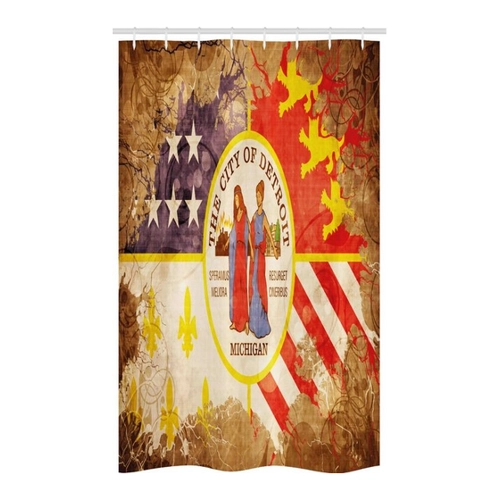 Bild von Abakuhaus Duschvorhang Badezimmer Deko Set Detroit Antike alte USA-Flagge