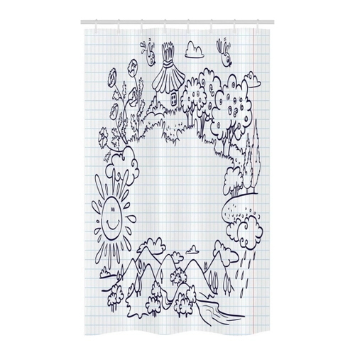 Bild von Abakuhaus Duschvorhang Badezimmer Deko Set mit Haken (120 x 180 cm)