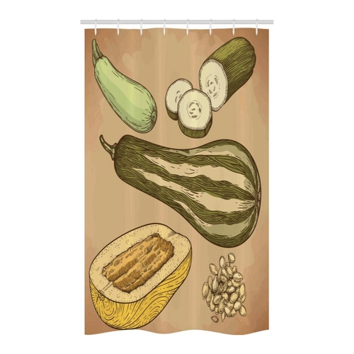 Bild von Abakuhaus Duschvorhang Badezimmer Deko Set – Gemüse Kunst Zucchinischeiben