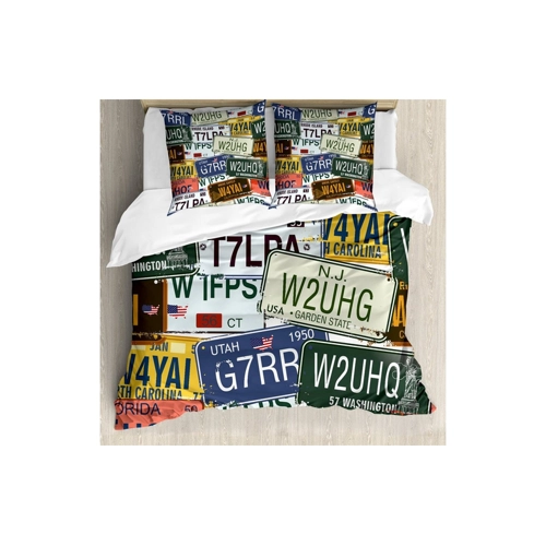 Bild von ABAKUHAUS Jahrgang Bettbezug Set – Retro Vintage Reise-Platte