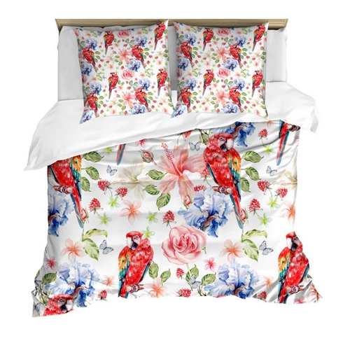 Bild von ABAKUHAUS Papagei Bettbezug Set – Bunte Farben und modernes Design