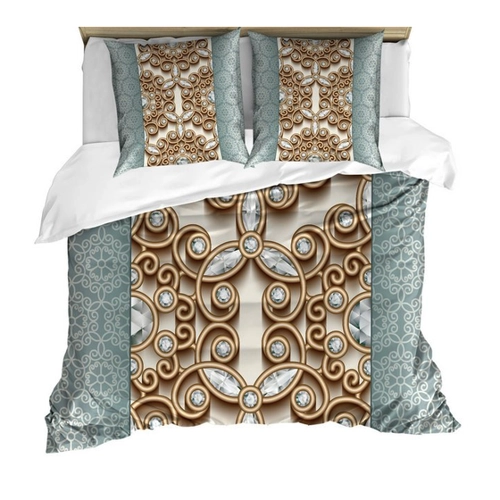 Bild von ABAKUHAUS Diamant Bettbezug Set – Vintage Diamant-Retro