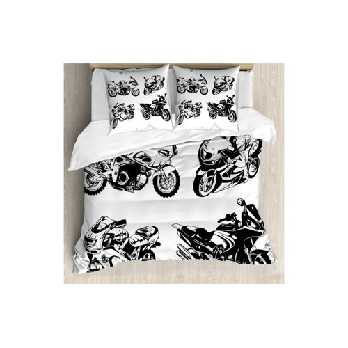 Bild von ABAKUHAUS Motorrad Bettbezug Set – Stilvolle Akzente für Ihr Schlafzimmer