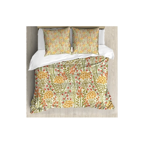 Bild von ABAKUHAUS Blume Bettbezug Set – Alte Weinlese Ivy Flieder