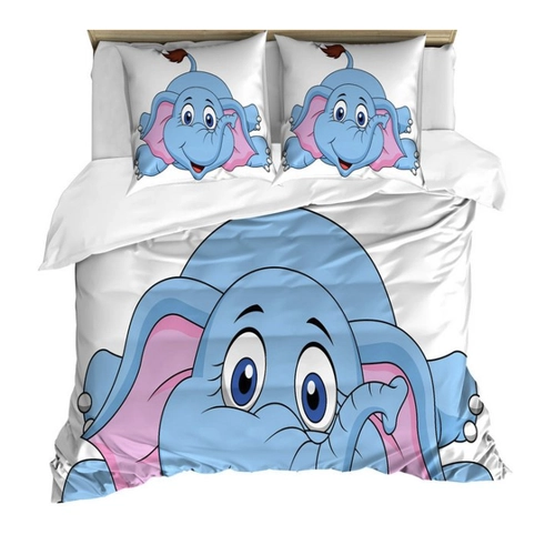 Bild von Abakuhaus Bettwäsche Set: Karikatur Baby-Elefant für Kinder