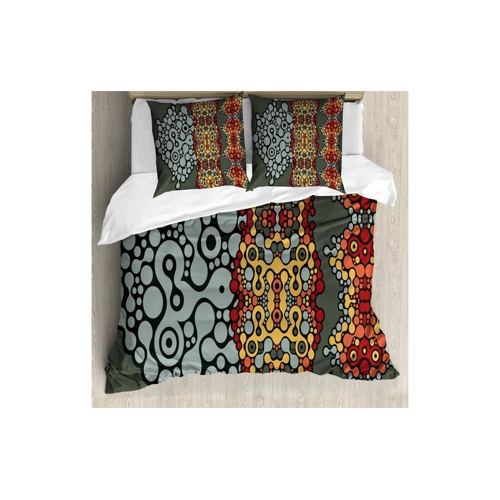 Bild von ABAKUHAUS Modern Bettbezug Set – Grau Runden in Border