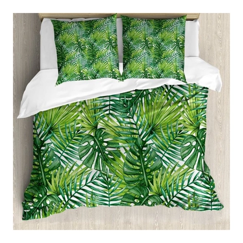 Bild von ABAKUHAUS Blatt Bettbezug Set – Baum-Blätter Aquarell