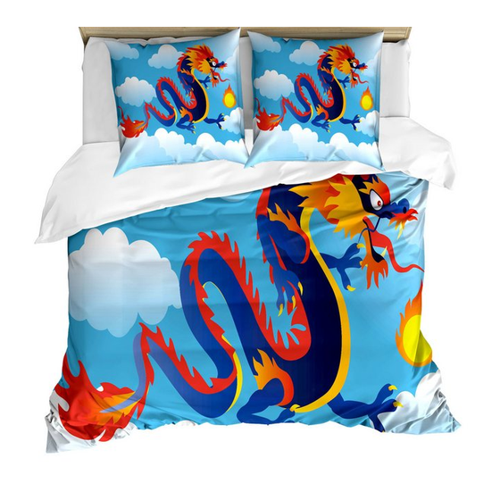 Bild von ABAKUHAUS Drachen Bettbezug Set – Surreal Folk Tale Art