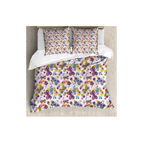 Bild von ABAKUHAUS Schmetterling Bettbezug Set – Leuchtende Farben für Ihr Schlafzimmer