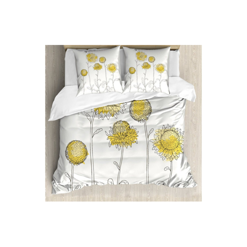 Bild von ABAKUHAUS Gelbe Blume Bettbezug Set – Eleganz trifft Funktionalität