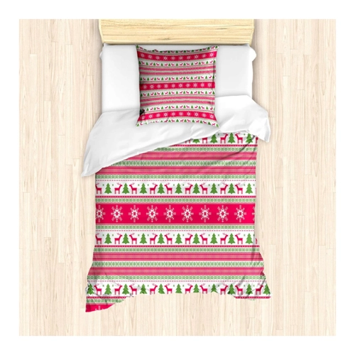 Bild von ABAKUHAUS Nordisch Bettbezug Set - Needlework Stil Weihnachten