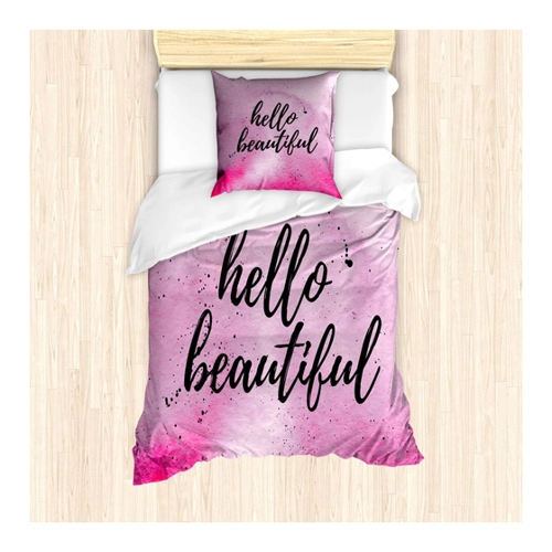 Bild von ABAKUHAUS Hallo Bettbezug Set – Feminine Romantik in Lila, Magenta und Schwarz
