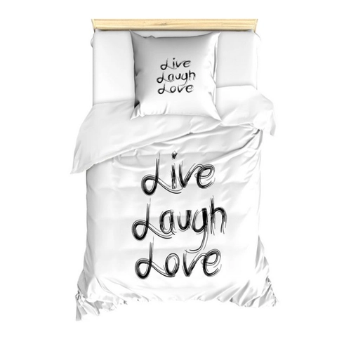 Bild von ABAKUHAUS Lebe Lache Liebe Bettbezug Set
