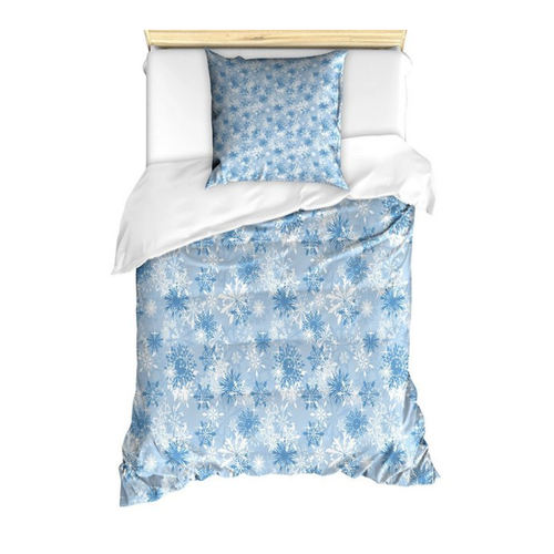 Bild von ABAKUHAUS Schneeflocke Bettbezug Set - Weihnachten in Ihrem Schlafzimmer