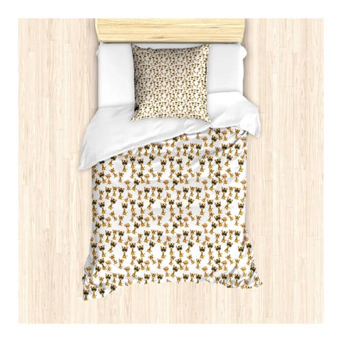 Bild von ABAKUHAUS Giraffe Bettbezug Set - Romantische Charaktere für Ihr Schlafzimmer