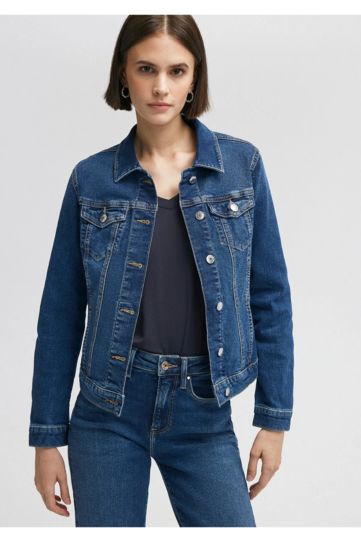 Bild von Mavi Daisy Casual Vintage Dark Jean Jacke für Damen - XL