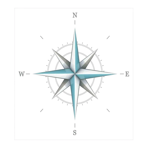 Bild von ABAKUHAUS Kompass Bettbezug Set für Einzelbetten, Antique Wind Rose