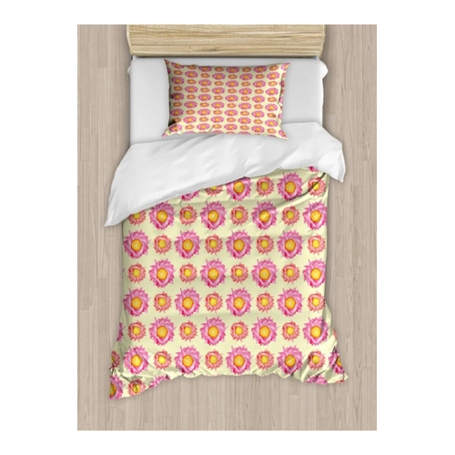 Bild von ABAKUHAUS Blumen Bettbezug Set für Einzelbetten