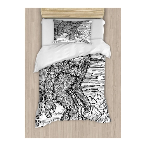 Bild von ABAKUHAUS Bigfoot Bettbezug Set – Mythische Eleganz für Ihr Schlafzimmer