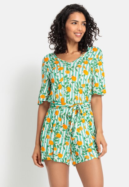 Bild von Buffalo Kurzoverall, (mit Bindegürtel), mit Alloverdruck, sommerlicher Jumpsuit, Strandmode