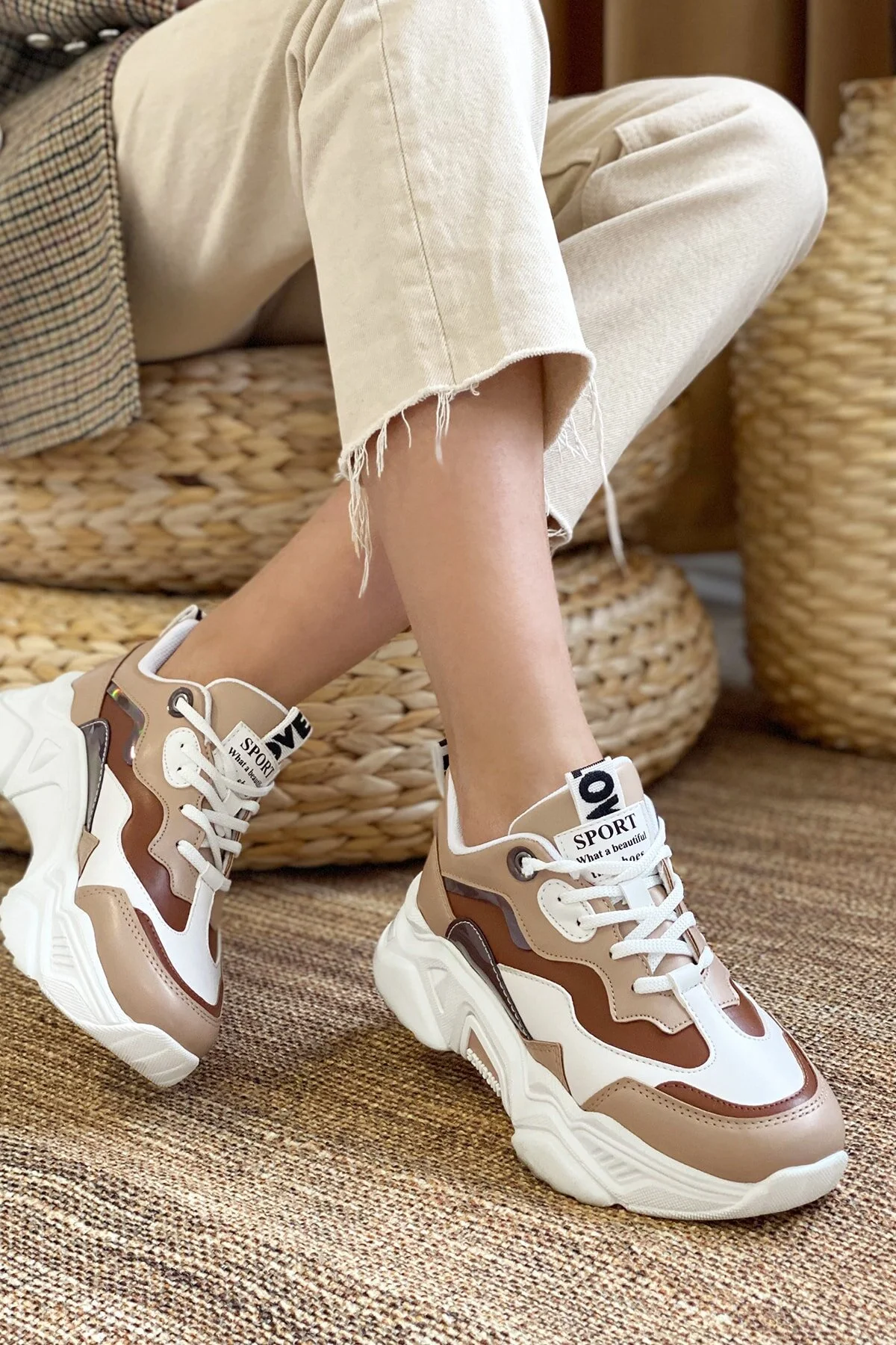 Bild von DARK SEER Sneaker In Hellbraun Und Weiß für Damen - 39