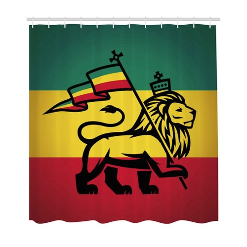 Bild von Abakuhaus Duschvorhang mit Rasta Judah Lion Rastafari Flagge