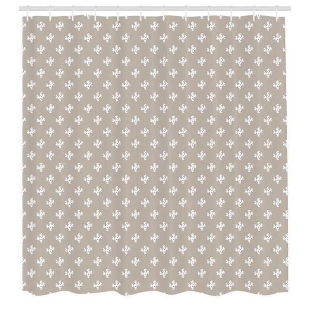 Bild von ABAKUHAUS Kaktus Duschvorhang, Simplistic Prickle Pflanze, Stoffliches Gewebe Badezimmerdekorationsset mit Haken, 175 x 180 cm, Pale Mauve Taupe Weiß